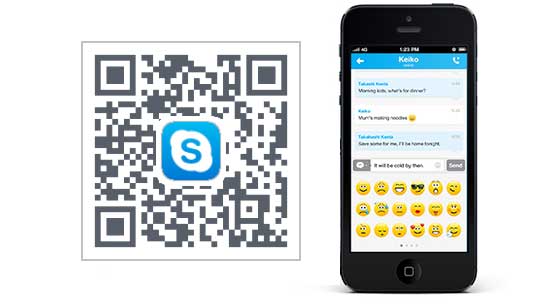 請用手機掃碼二維碼下載iphone版skype iphone版skype軟件下載